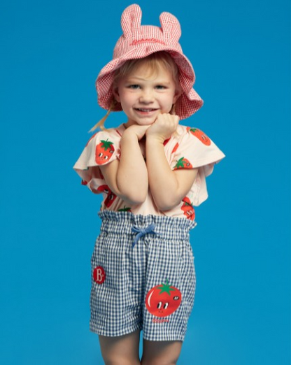 All over fraises baby ruffle sleeveless tee