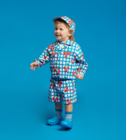 All over check cherry baby short pants