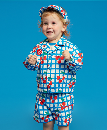 All over check cherry baby short pants