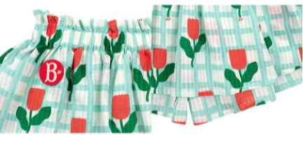 All over check tulip skirt pants