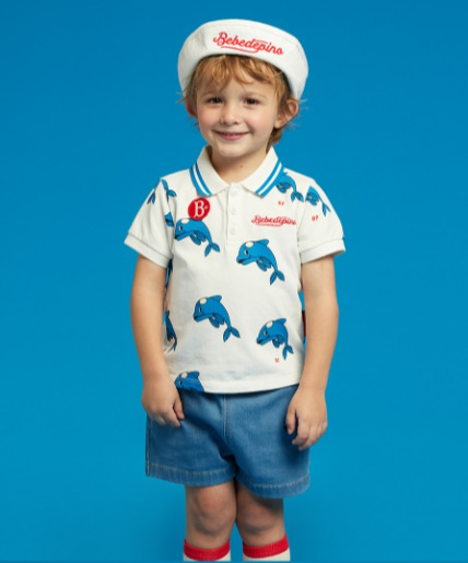 All over dolphin baby short sleeve tee