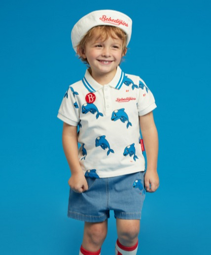 All over dolphin baby short sleeve tee