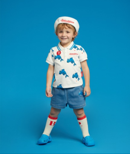 All over dolphin baby short sleeve tee