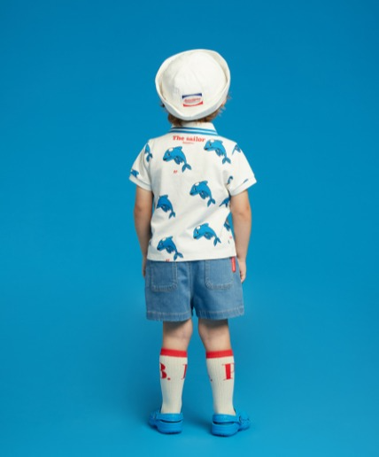 All over dolphin baby short sleeve tee