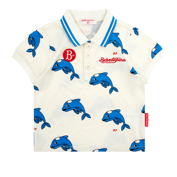 All over dolphin baby short sleeve tee