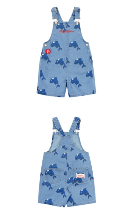 All over dolphin denim overall