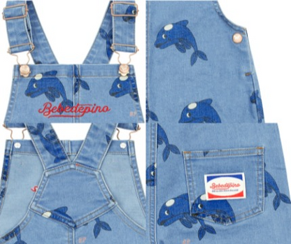 All over dolphin denim overall