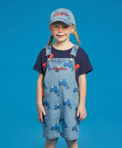 All over dolphin denim overall