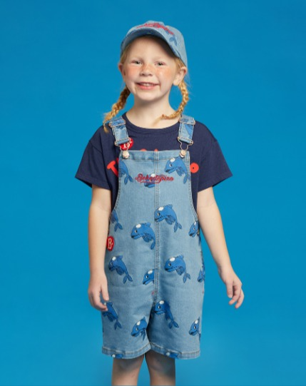 All over dolphin denim overall