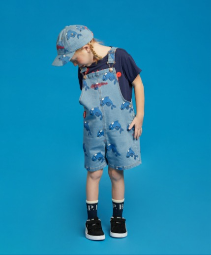 All over dolphin denim overall