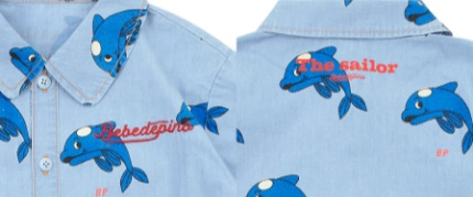 All over dolphin denim shirt