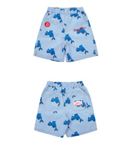 All over dolphin denim shorts