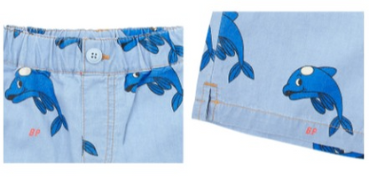 All over dolphin denim shorts