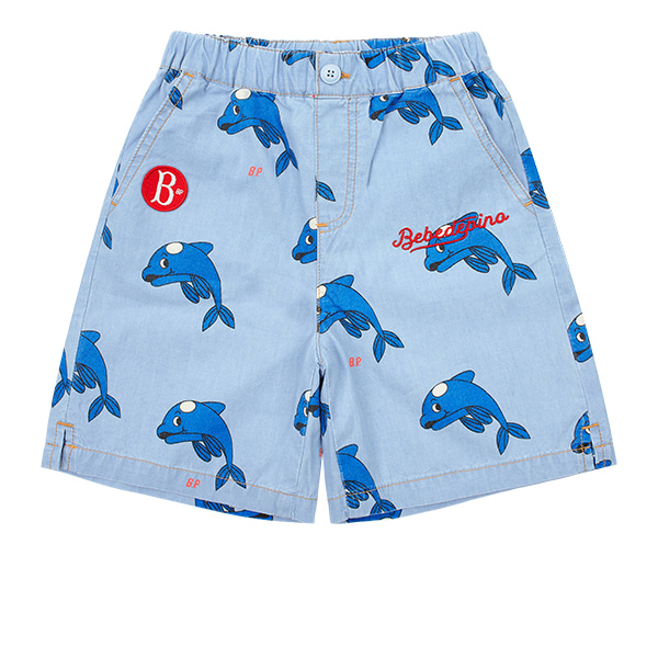 All over dolphin denim shorts