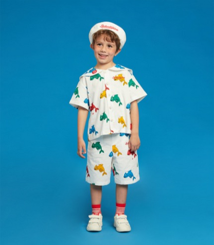 All over dolphin sailor collar shirt