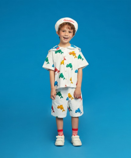 All over dolphin sailor collar shirt