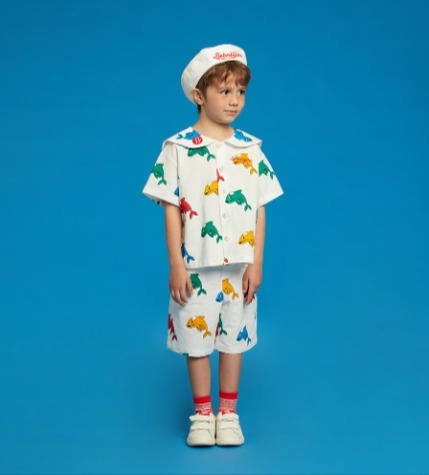 All over dolphin sailor collar shirt