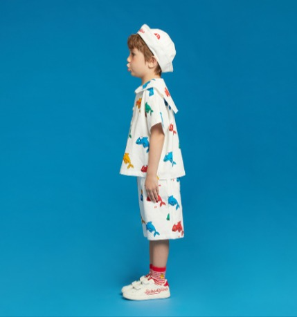 All over dolphin sailor collar shirt