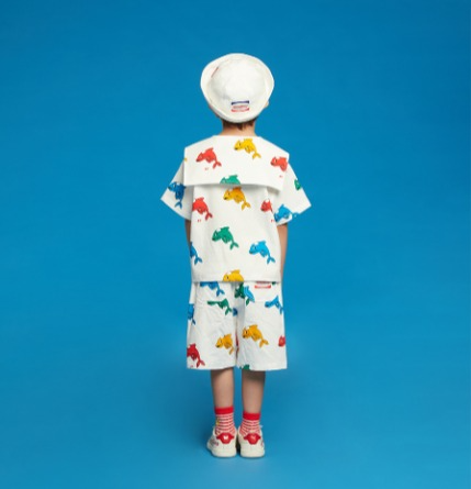 All over dolphin sailor collar shirt