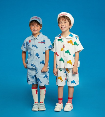 All over dolphin sailor collar shirt