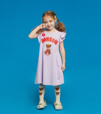 Apple bonbon frill jersey dress