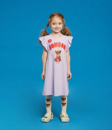 Apple bonbon frill jersey dress