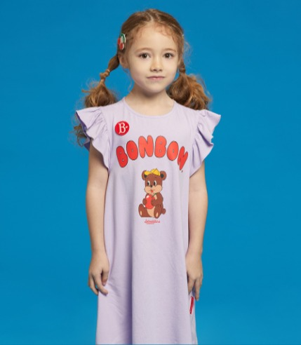 Apple bonbon frill jersey dress