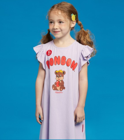 Apple bonbon frill jersey dress