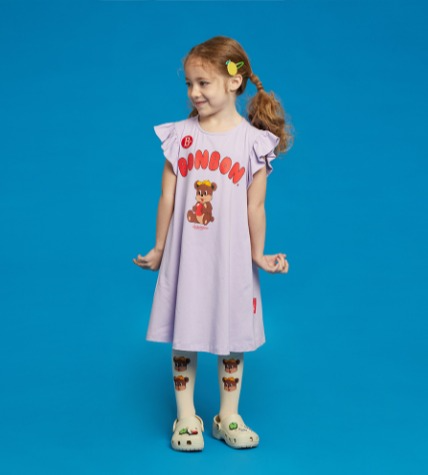 Apple bonbon frill jersey dress