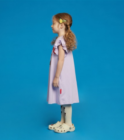 Apple bonbon frill jersey dress