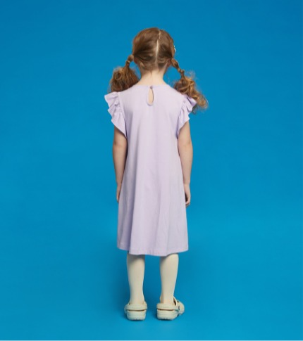 Apple bonbon frill jersey dress