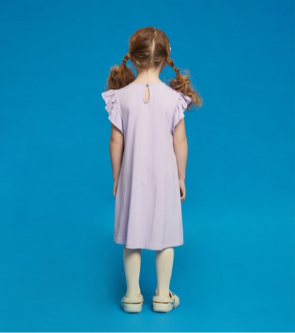 Apple bonbon frill jersey dress