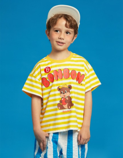 Apple bonbon stripe short sleeve tee