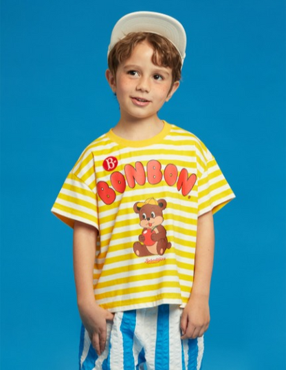 Apple bonbon stripe short sleeve tee