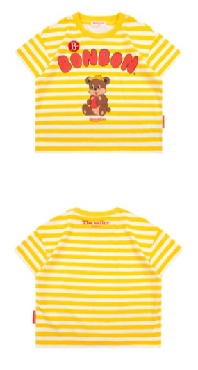 Apple bonbon stripe short sleeve tee