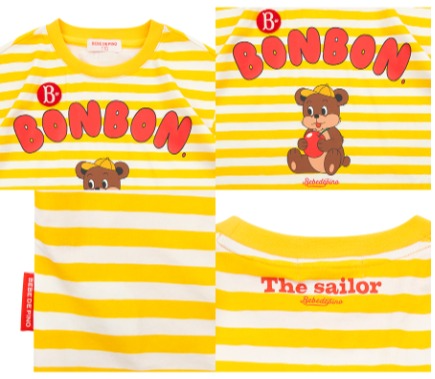 Apple bonbon stripe short sleeve tee