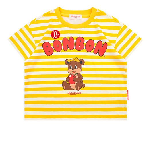 Apple bonbon stripe short sleeve tee