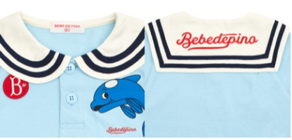 Dolphin baby sailor collar pique short sleeve tee