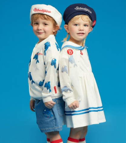 Dolphin baby sailor pique dress