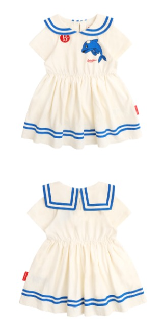 Dolphin baby sailor pique dress