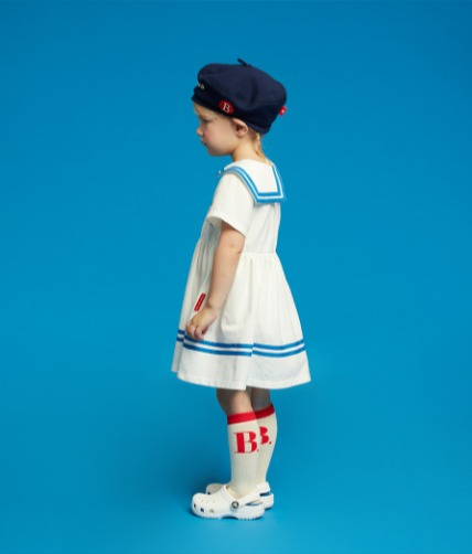 Dolphin baby sailor pique dress