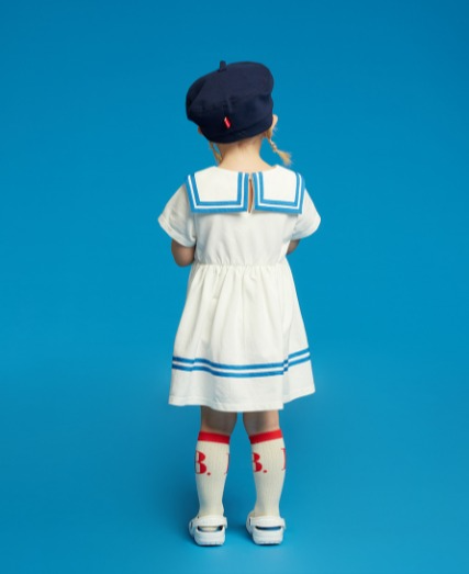 Dolphin baby sailor pique dress