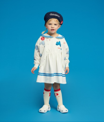 Dolphin baby sailor pique dress