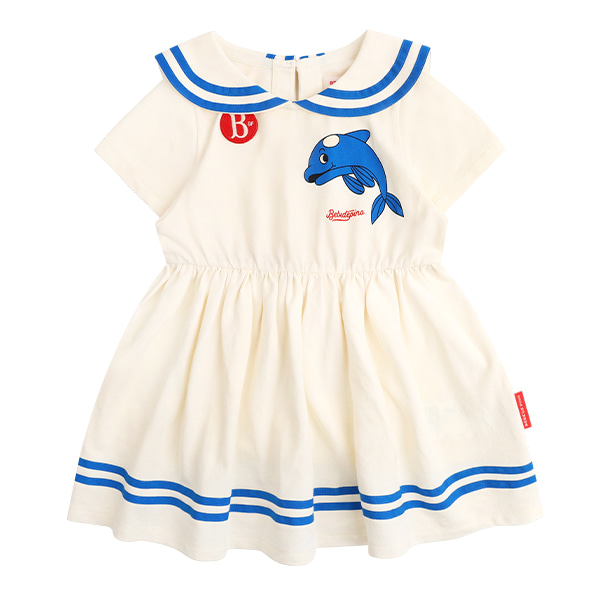 Dolphin baby sailor pique dress