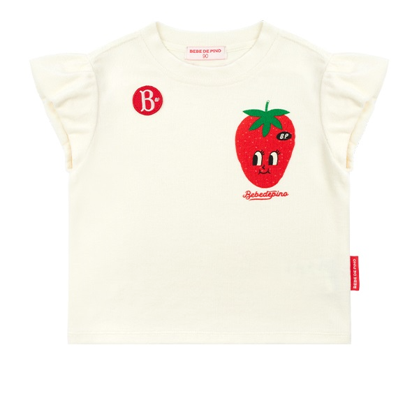 Fraises terry baby ruffle sleeveless tee